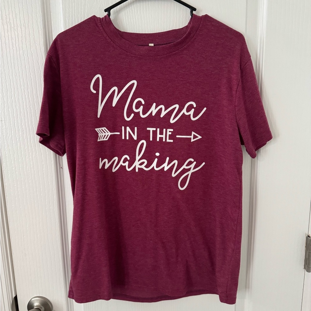 Maroon Short Sleeve Tee Mama in the Making